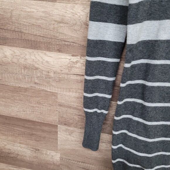 Pink Rose Sweater Mini Dress Black Tunic Gray Striped Cowl Neck Womens Large - Picture 7 of 11